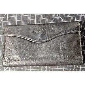 BUXTON BROWN TOP GRAIN COWHIDE Leather bi Fold Wallet Kiss-lock Coin Purse check